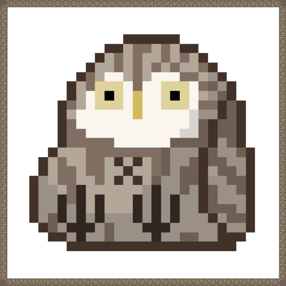 フクロウのドット絵